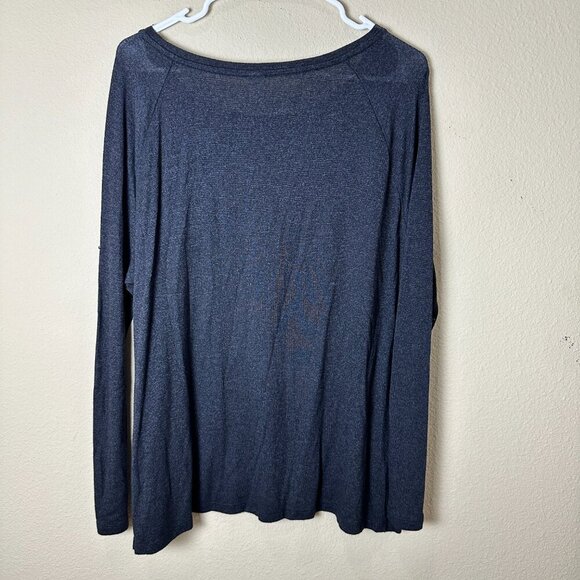 OLD NAVY Charcoal Grey Scoop Neck Long Sleeve Thin Sweater Top - Picture 6 of 7